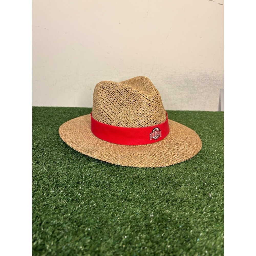 Vintage Ohio State Buckeyes hat cap OSFA straw wide brim tan nike football mens - Picture 2 of 6